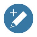 pen plus icon in Badge style