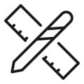 Pen ruler icon outline vector. Edit tool