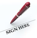 Pen Sign Here Signature Line Contract Agreement Royalty Free Stock Photo