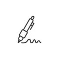 Pen and signature line icon