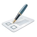 A pen signing a document Royalty Free Stock Photo