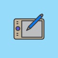 Pen tablet digitizer filled outline icon