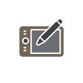 Pen tablet digitizer vector icon, colorful sign.