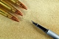 Pen and three bullets Royalty Free Stock Photo