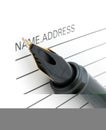 Pen tip and address book Royalty Free Stock Photo