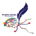 Pen tool cursor. Creative color logo graphic design