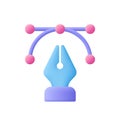 Pen tool cursor. The curve control points.Graphic design software.