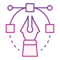 Pen tool flat icon. Bezier violet icons in trendy flat style. Design tools gradient style design, designed for web and