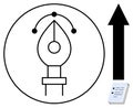 Creative pen tool with upward arrow symbolizing growth and document for idea generation Royalty Free Stock Photo