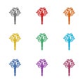 Pen tree creative concept logo icon isolated on white background. Set icons colorful Royalty Free Stock Photo