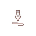 Pen vector line flat icon Royalty Free Stock Photo
