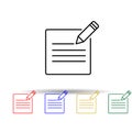 pen writes on paper multi color style icon. Simple thin line, outline vector of web icons for ui and ux, website or mobile Royalty Free Stock Photo