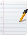 Pen writing drawing on notebook paper background Royalty Free Stock Photo