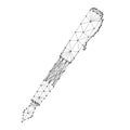 Pen for writing, fountain ink, digital signature concept, from abstract futuristic polygonal black lines and dots. Low poly