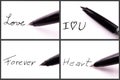 Pen writing a love frases on paper Royalty Free Stock Photo