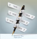 Pen writing plan for business infographic design.