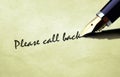 Pen writing please call back