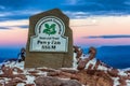 PEN-Y-FAN, WALES - DECEMBER 12 2022: Image of the summit of Pen-y-Fan in the Brecon Beacons at sunset. Pen-y-Fan is the tallest Royalty Free Stock Photo