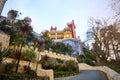 Pena Palace in Sintra, Lisbon, Portugal. Famous landmark. Most beautiful castles in Europe Royalty Free Stock Photo