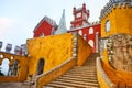 Pena Palace in Sintra, Lisbon, Portugal. Famous landmark. Most beautiful castles in Europe Royalty Free Stock Photo