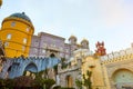 Pena Palace in Sintra, Lisbon, Portugal. Famous landmark. Most beautiful castles in Europe