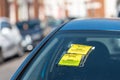 Penalty Charge Notice on Car Windscreen parked on British road in England