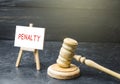 Penalty and court trial. Fines, penalties and forfeits. Legislation and control. Restrictions and restrictions. Compliance with Royalty Free Stock Photo