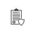 Penalty document icon in simple design. Vector illustration Royalty Free Stock Photo