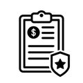 Penalty document icon vector. audit illustration sign. certificate symbol.