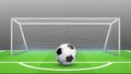 Penalty kick concept. Football vector background. Realistic soccer ball field goals isolated on transparent background Royalty Free Stock Photo