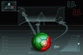 Penalty kick infographic with Portugal soccer ball