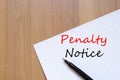 Penalty notice write on notebook Royalty Free Stock Photo