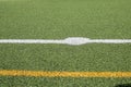 Penalty point of an artificial turf soccer pitch Royalty Free Stock Photo