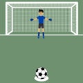Penalty shot with goalkeeper at soccer