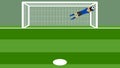 Penalty shot with goalkeeper at soccer