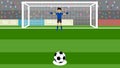 Penalty shot with goalkeeper at soccer Royalty Free Stock Photo