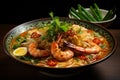 Penang Asam Laksa soup with shrimps