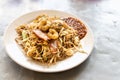 Penang Char Mee Sua or stir fried mee sua served on plate Royalty Free Stock Photo