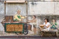Penang, Malaysia - circa february, 2019: famous street art wall paintings in Georgetown, Penang Malaysia