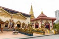 PENANG, MALAYSIA, February 15, 2020: Wat Chaiya Mangalaram with popular reclining sleeping Buddha is popular tourism destination