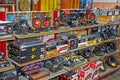 Various automobile accessories and audio sound system on store shelf