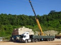 Construction workers stacking the maintain load test block also known as MLT test at the construction site. Royalty Free Stock Photo