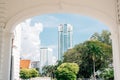 View of Georgetown street from Church of the Assumption in Penang, Malaysia