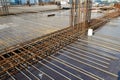 Floor slabs are under construction at a construction site. Royalty Free Stock Photo