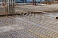 Floor slabs are under construction at a construction site. Royalty Free Stock Photo