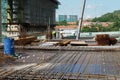 Floor slabs are under construction at a construction site. Royalty Free Stock Photo