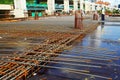 Floor slabs are under construction at a construction site. Royalty Free Stock Photo