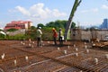 Floor slabs are under construction at a construction site. Royalty Free Stock Photo