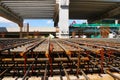 Floor slabs are under construction at a construction site. Royalty Free Stock Photo