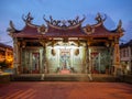 Penang taoist temple art and architecture. God and dragon statues and paintings. Malaysia